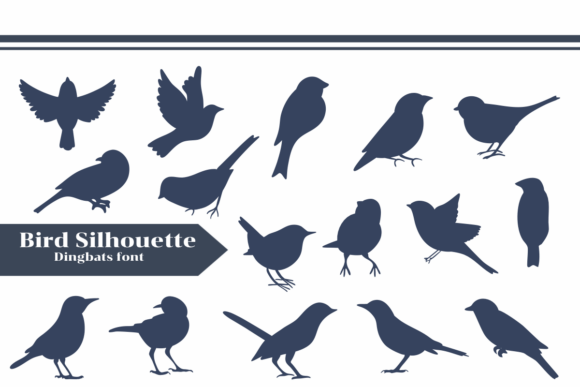 Bird Silhouette: A Creative Dingbats Font for Unique Projects