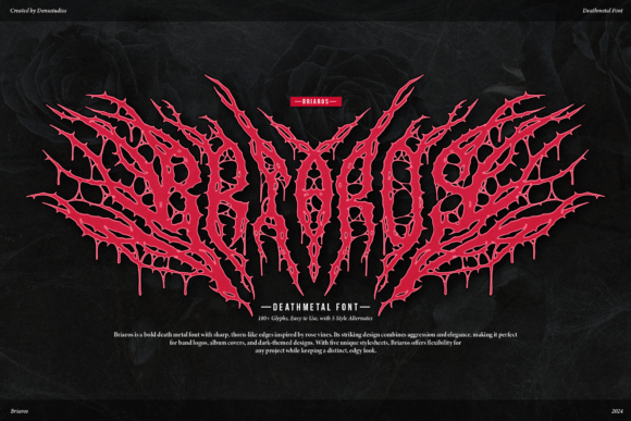 Briaros: A Brutal and Intense Death Metal Typeface