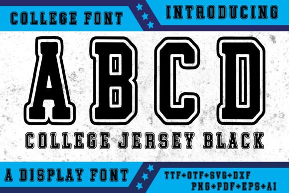 College Jersey Black: Bold Typography for Dynamic Designs