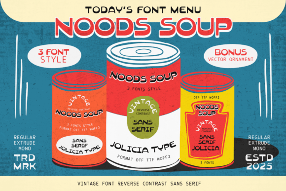 Noods Soup: A Retro Typeface for Modern Designs
