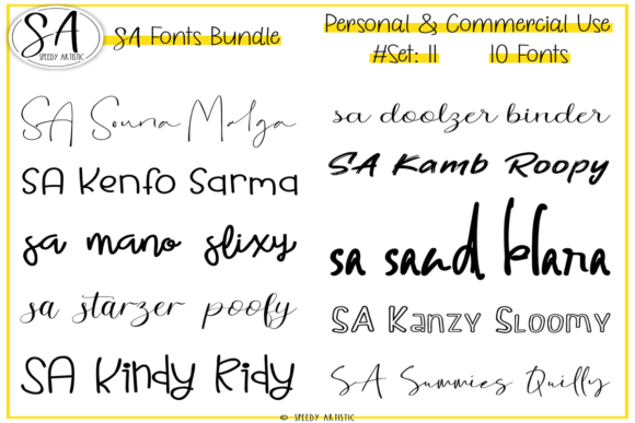 Script and Handwritten Bundle 11: 10 Creative Fonts