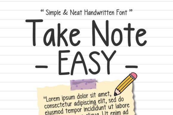 Take Note Easy: A Clean Handwritten Font for Modern Projects